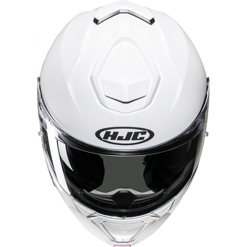 HJC i91 Solid pearl white apverčiamas motociklininko šalmas