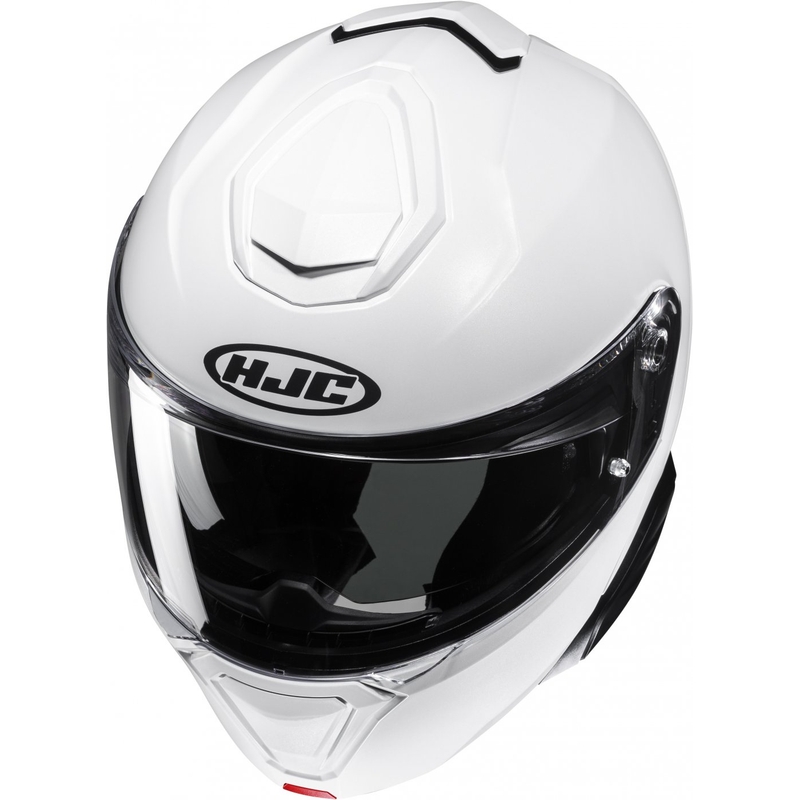 HJC i91 Solid pearl white apverčiamas motociklininko šalmas