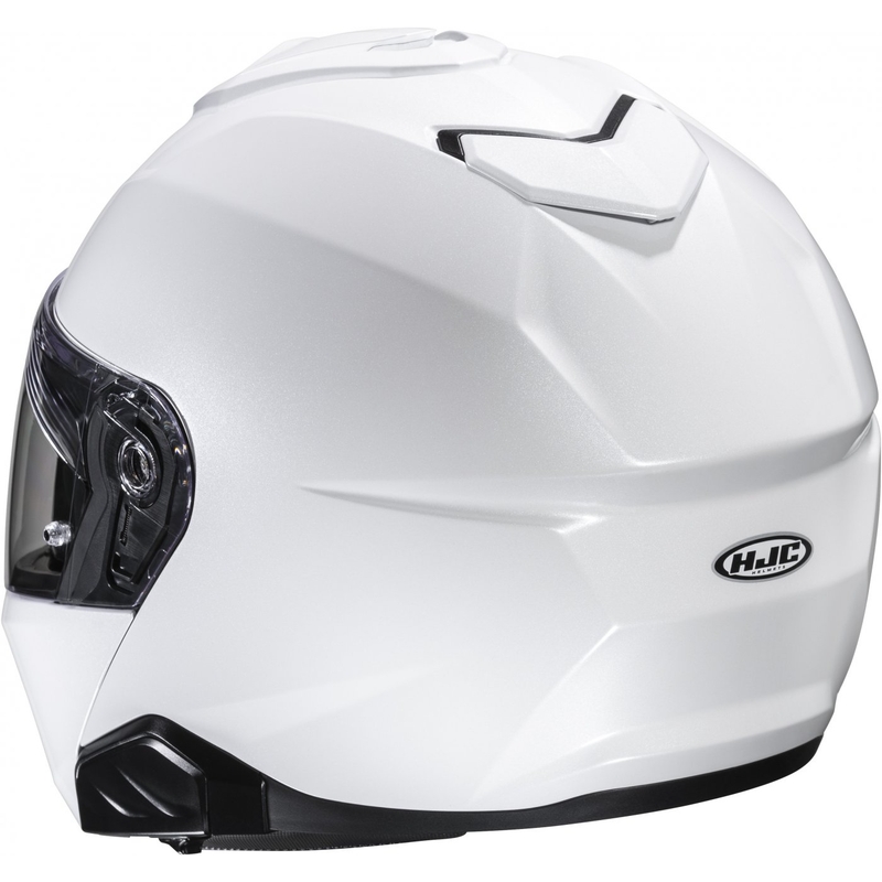 HJC i91 Solid pearl white apverčiamas motociklininko šalmas