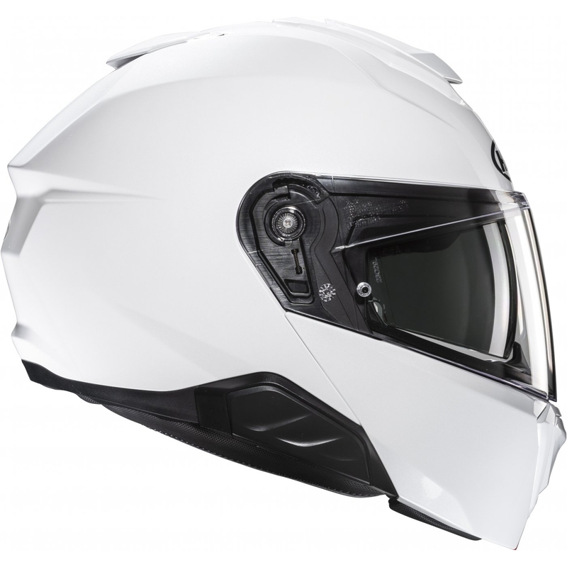 HJC i91 Solid pearl white apverčiamas motociklininko šalmas