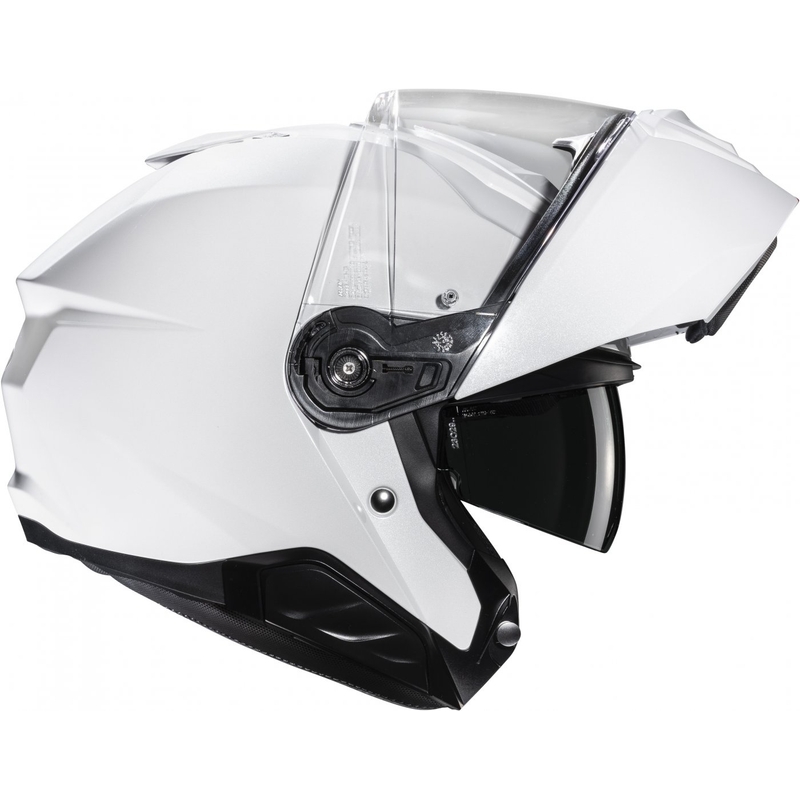 HJC i91 Solid pearl white apverčiamas motociklininko šalmas