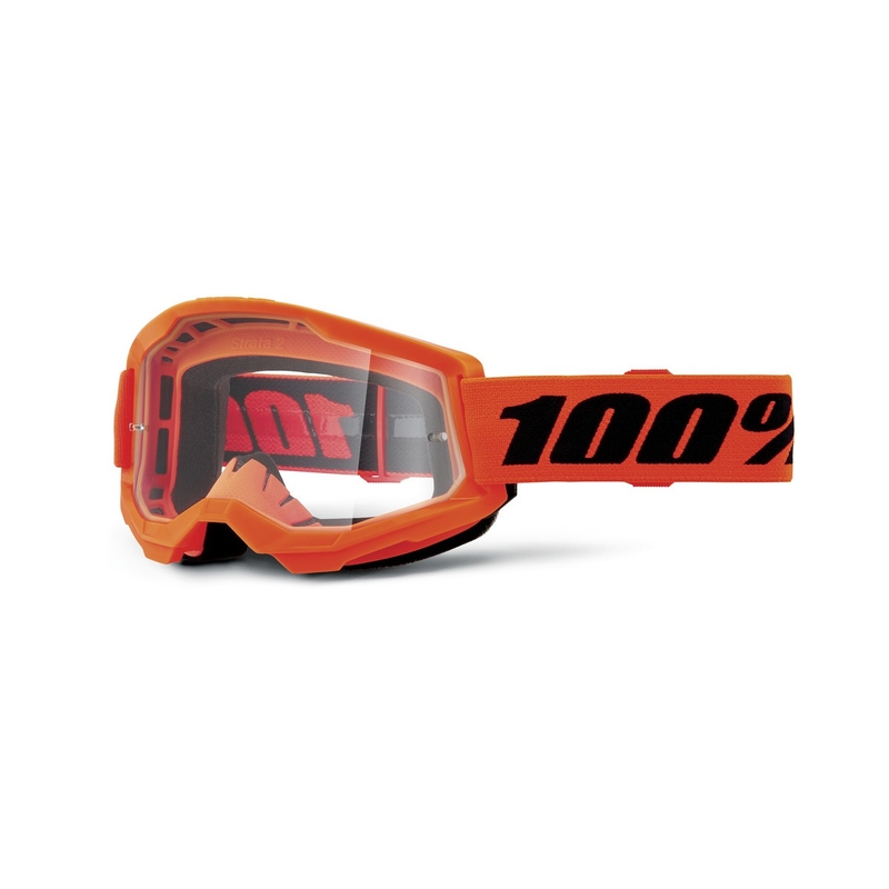 Motokroso akiniai 100% STRATA 2 New orange (clear plexi)