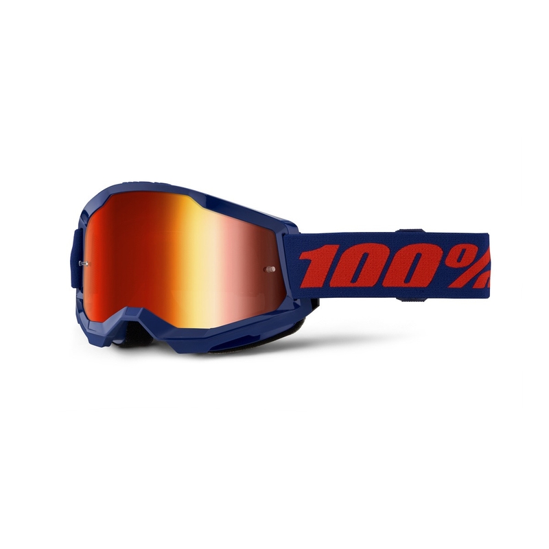 Motokroso akiniai 100% STRATA 2 New blue (red plexi)