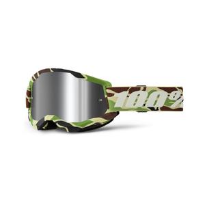 Motokroso akiniai 100% STRATA 2 New War Camo green (silver plexi)