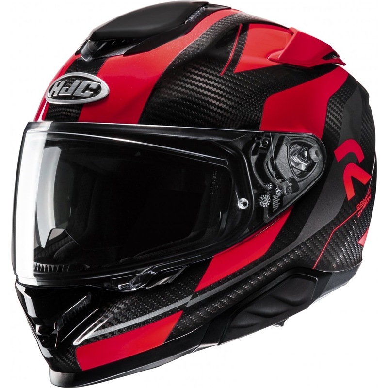 HJC RPHA 71 Carbon Hamil MC1 Juodai raudonas integruotas motociklininko šalmas