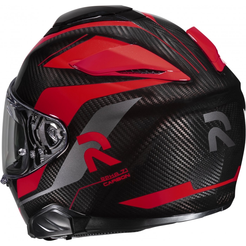 HJC RPHA 71 Carbon Hamil MC1 Juodai raudonas integruotas motociklininko šalmas