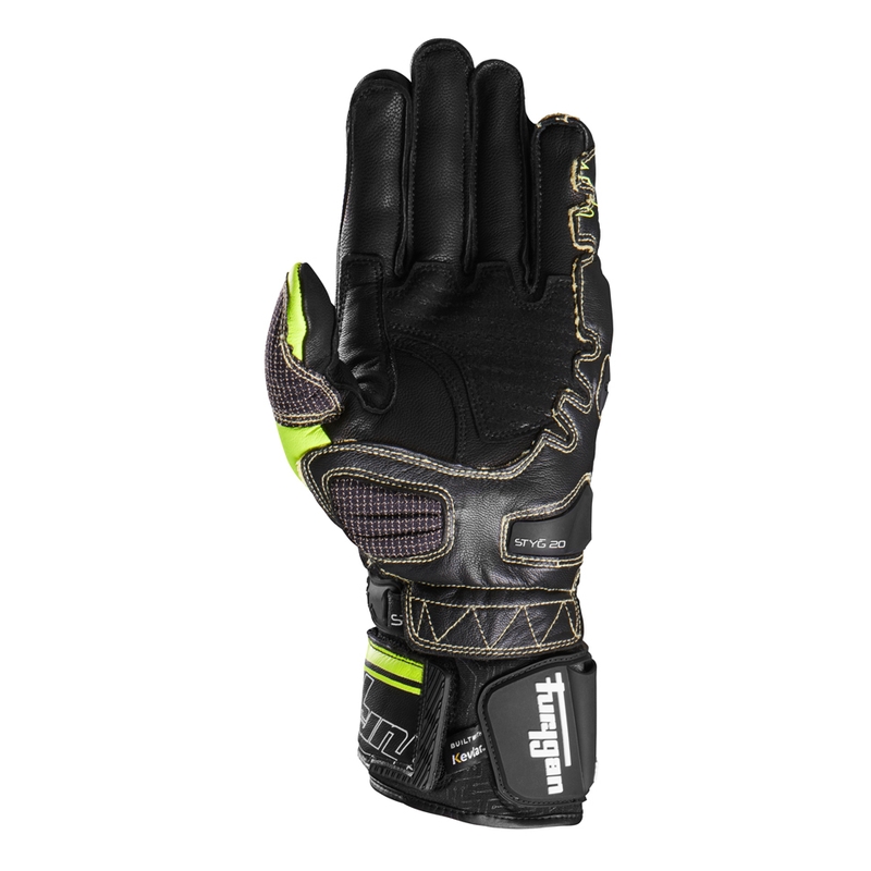 Furygan Styg 20 x Kevlar motociklo pirštinės, juodos-fluorescencinės-geltonos-baltos