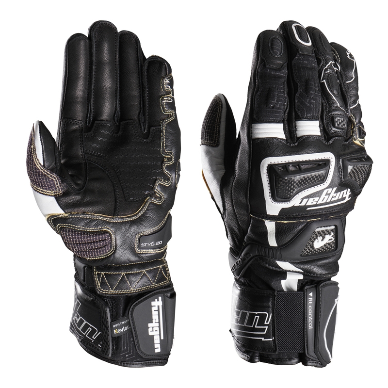 Furygan Styg 20 x Kevlar motociklo pirštinės juodai baltos