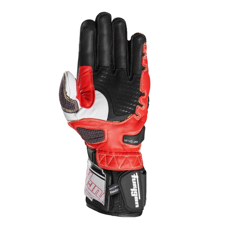 Furygan Styg 20 x Kevlar motociklo pirštinės juodos-baltos-raudonos