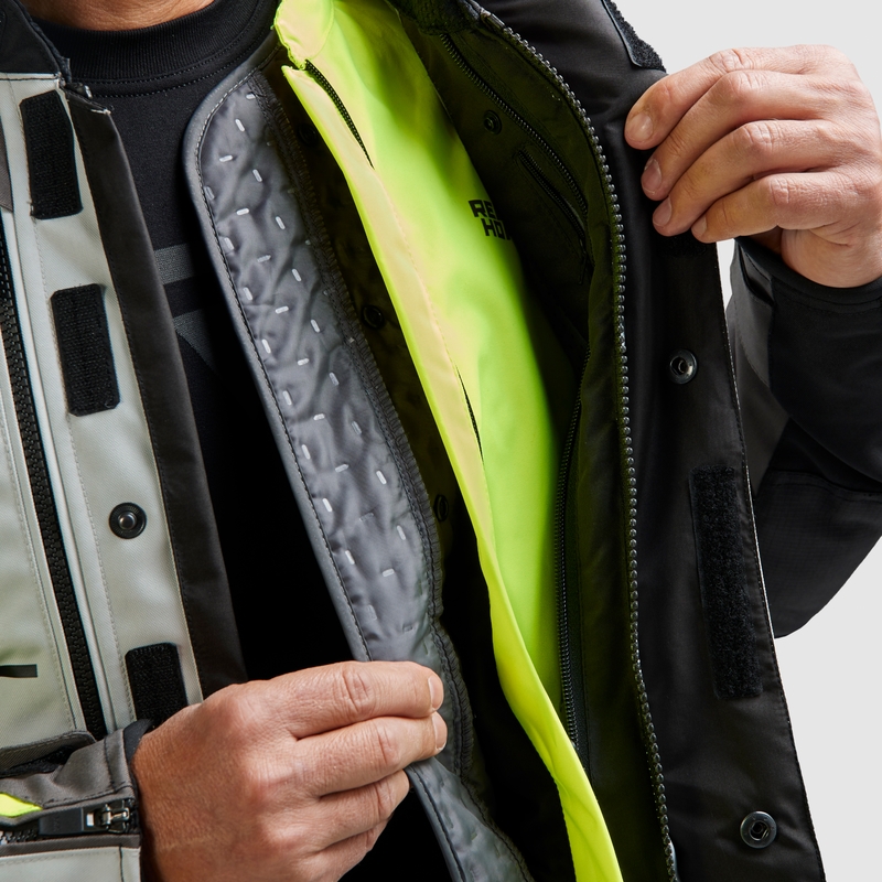 Rebelhorn Cubby V juoda-pilka-fluo geltona motociklininko striukė