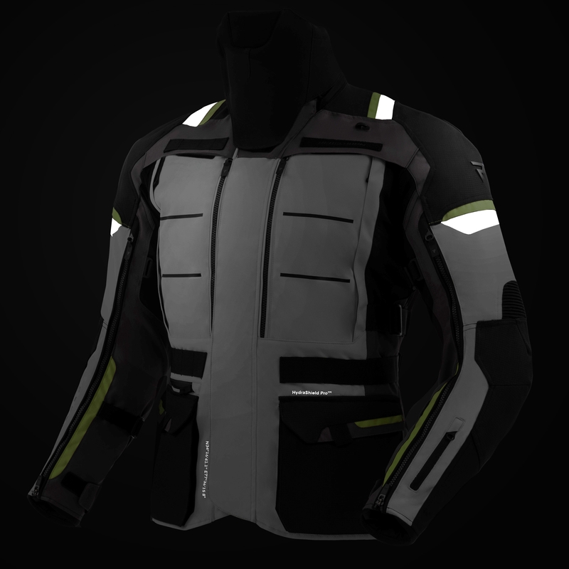 Rebelhorn Cubby V juoda-pilka-fluo geltona motociklininko striukė