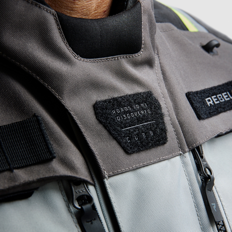 Rebelhorn Cubby V juoda-pilka-fluo geltona motociklininko striukė