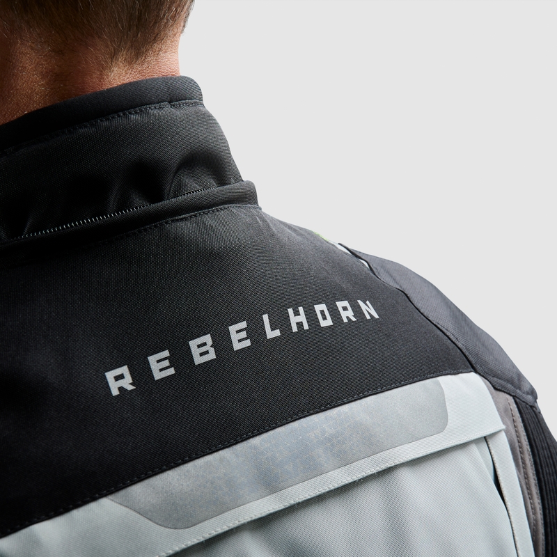 Rebelhorn Cubby V juoda-pilka-fluo geltona motociklininko striukė