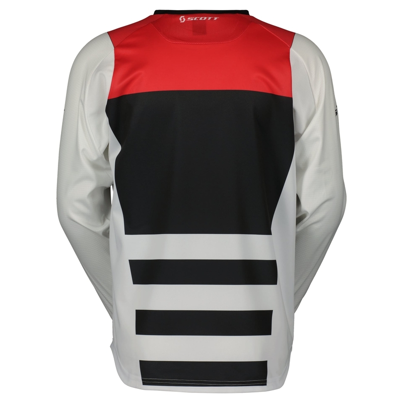 Motokroso marškinėliai Scott EVO RACE balta-raudona