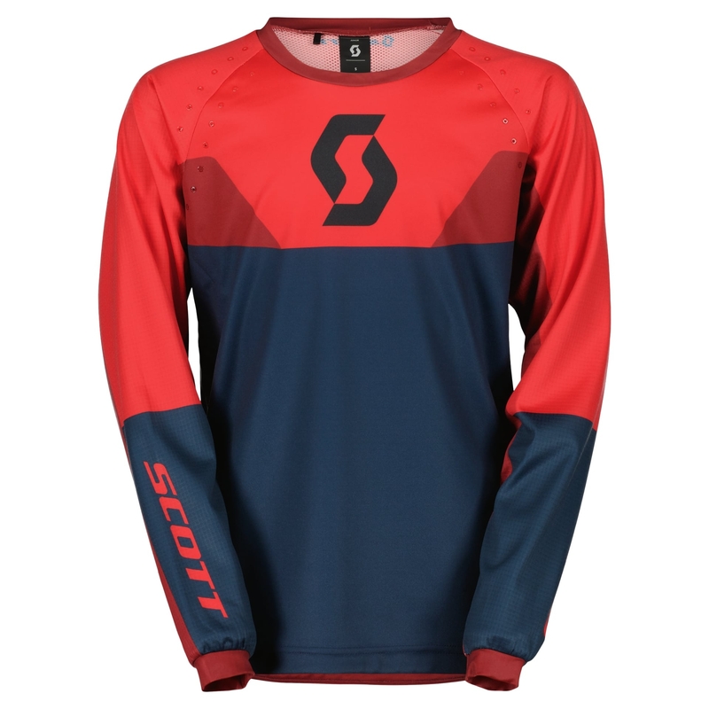 Vaikiški motokroso marškinėliai Scott EVO TRACK blue-neon red
