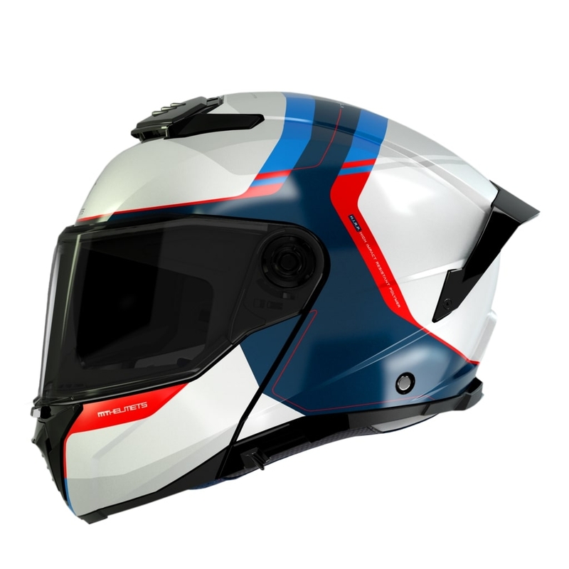 Motociklininko šalmas MT ATOM 2 SV EMALLA C7 baltai-mėlynai-raudonas