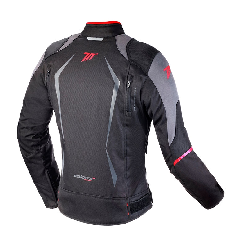 Moteriška motociklininko striukė SEVENTY DEGREES SD-JR49 juoda-raudona