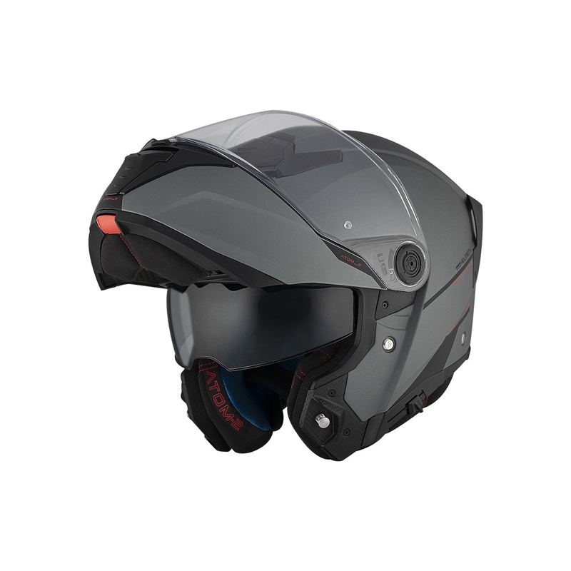 MT ATOM 2 SV SOLID A2 motociklininko šalmas pilkas matinis