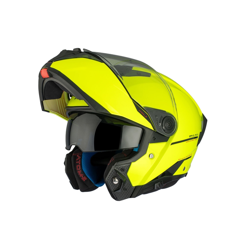 MT ATOM 2 SV SOLID A3 fluo geltonas blizgus motociklininko šalmas