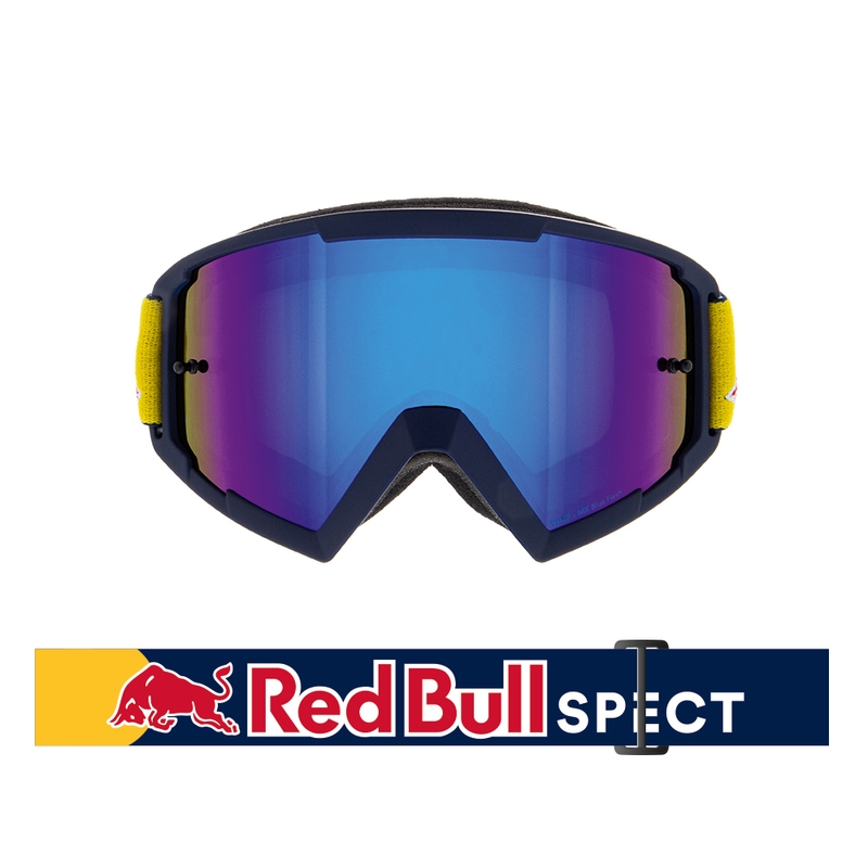 Motokroso akiniai Red Bull Spect WHIP tamsiai mėlyni su mėlynais lęšiais
