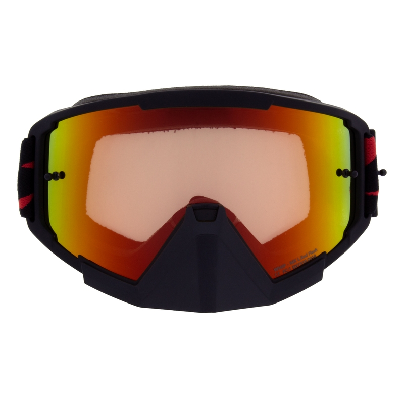 Motokroso akiniai Red Bull Spect WHIP juodi su raudonai geltonais lęšiais