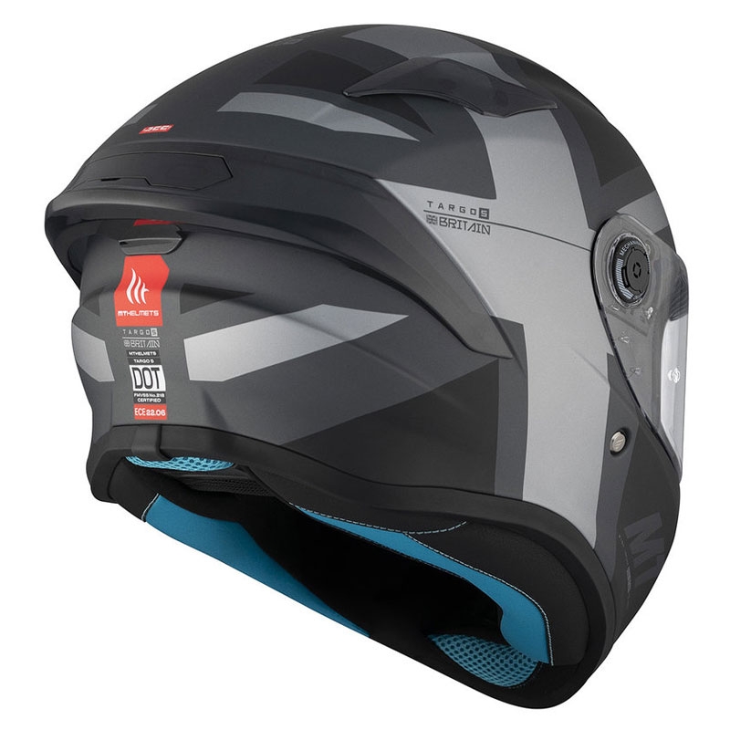 MT TARGO S BRITAIN C2 integralus motociklininko šalmas matinis juodai pilkas