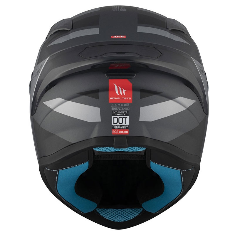 MT TARGO S BRITAIN C2 integralus motociklininko šalmas matinis juodai pilkas