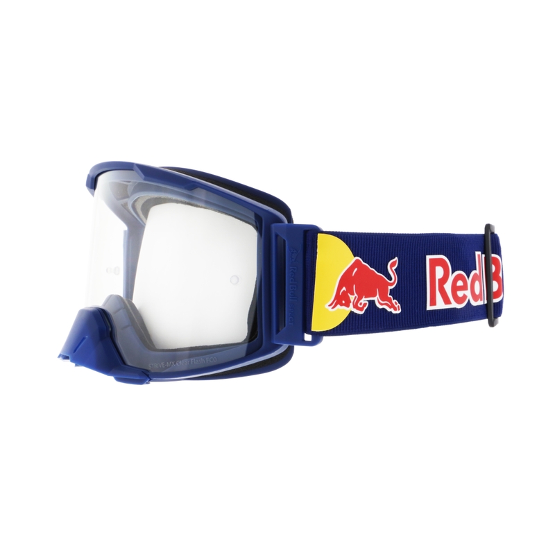 Motokroso akiniai Red Bull Spect STRIVE S tamsiai mėlyni su skaidriais lęšiais