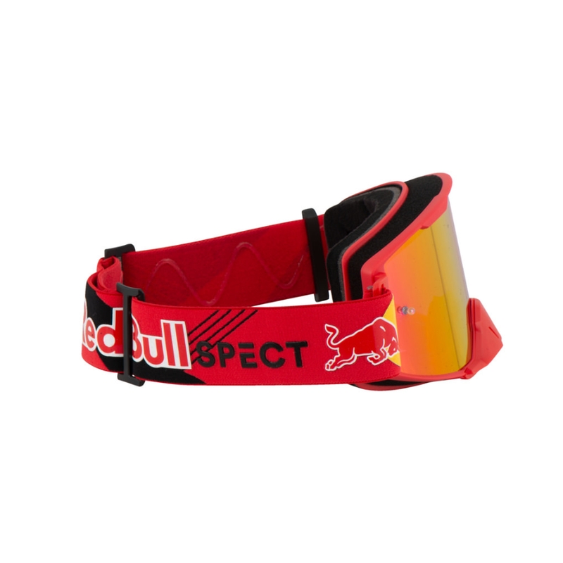 Motokroso akiniai Red Bull Spect STRIVE S raudoni su raudonais lęšiais