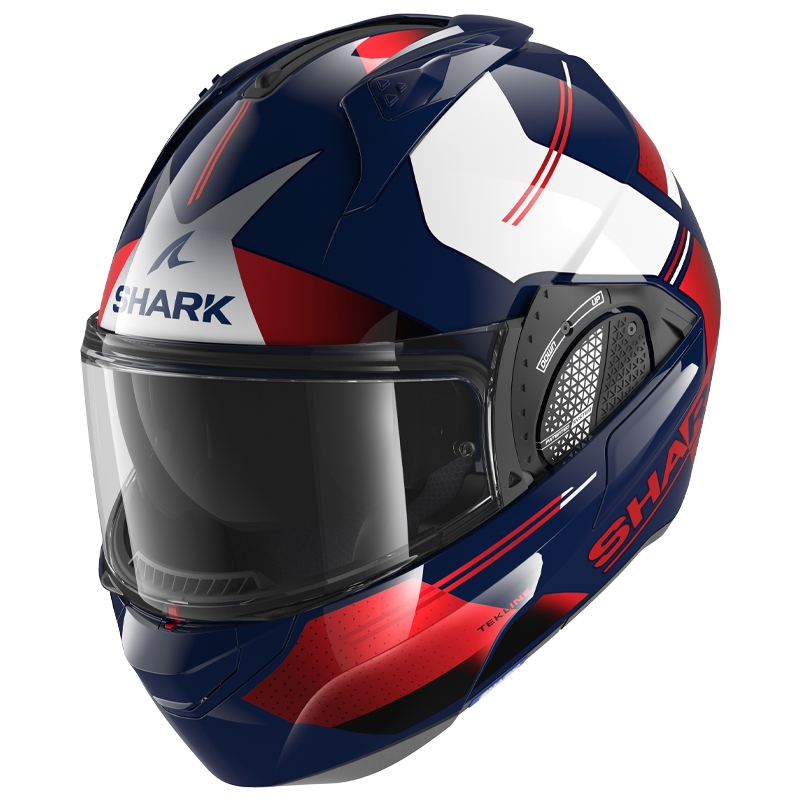 Překlápěcí přilba SHARK EVO-GT Tekline modro-bílo-červená