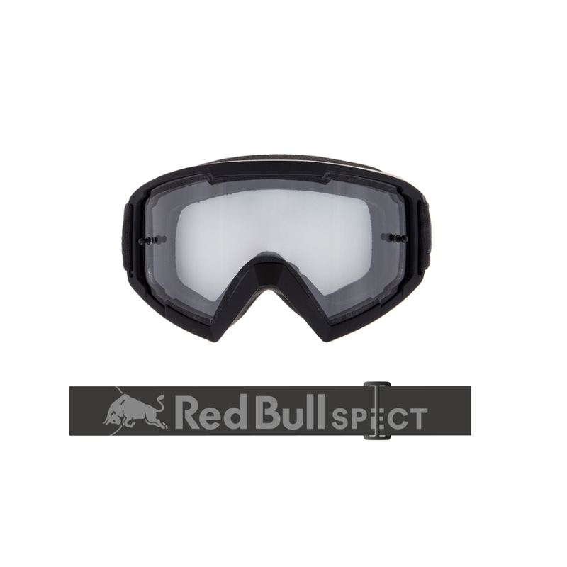 Motokroso akiniai Red Bull Spect WHIP tamsiai pilki su skaidriais lęšiais