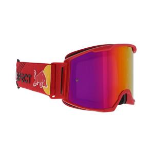 Motokroso akiniai Red Bull Spect STRIVE S raudoni su violetiniais lęšiais