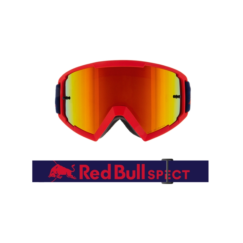 Motokroso akiniai Red Bull Spect WHIP raudoni su oranžiniais lęšiais