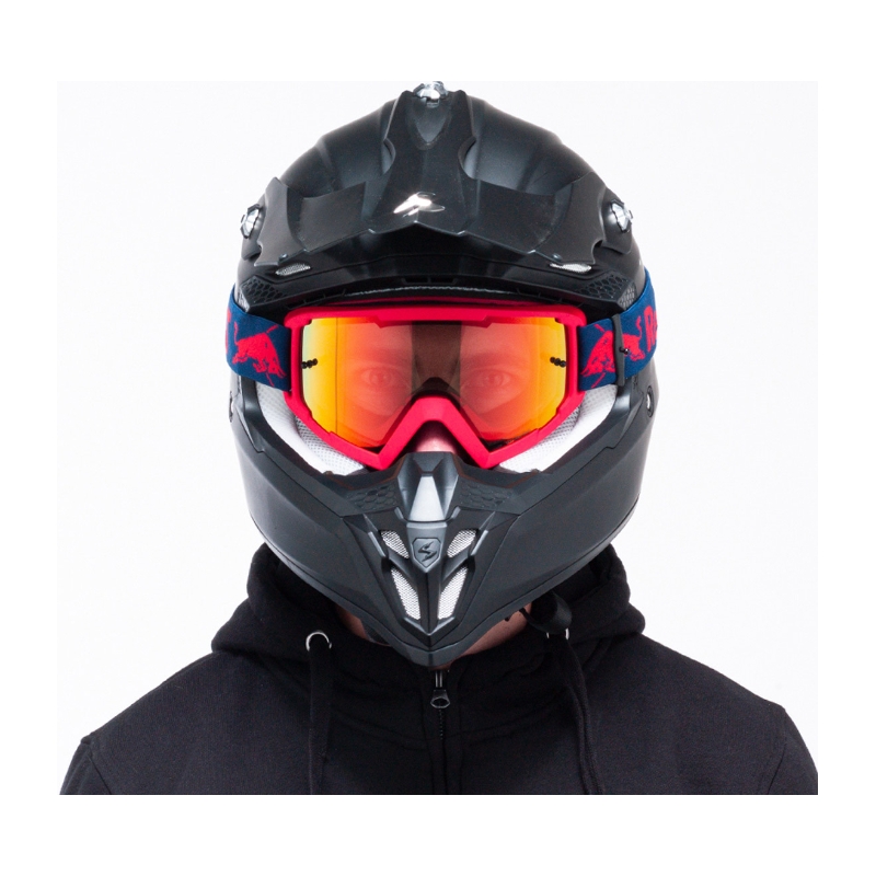 Motokroso akiniai Red Bull Spect WHIP raudoni su oranžiniais lęšiais
