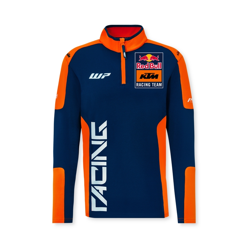 KTM replika Komandos džemperis su puse užtrauktuko mėlyna ir oranžinė išpardavimas