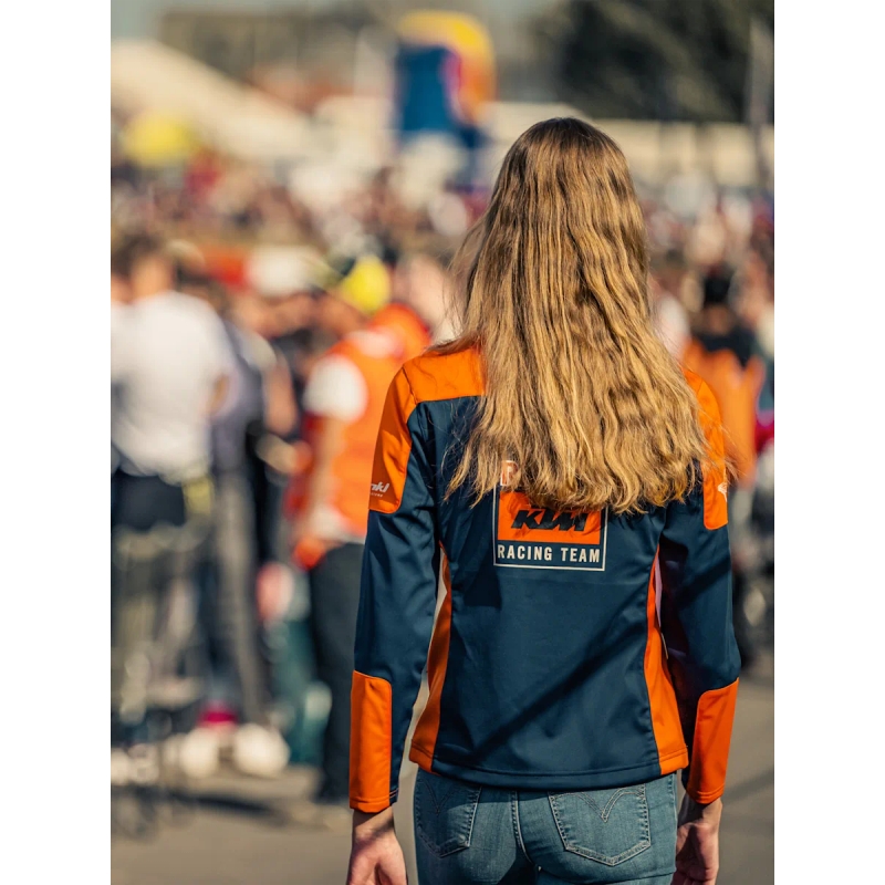 Moteriška KTM Replica Team softshell striukė mėlyna-oranžinė