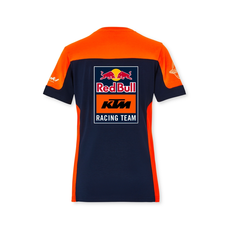 Moteriški KTM Replica Team marškinėliai mėlynai oranžiniai