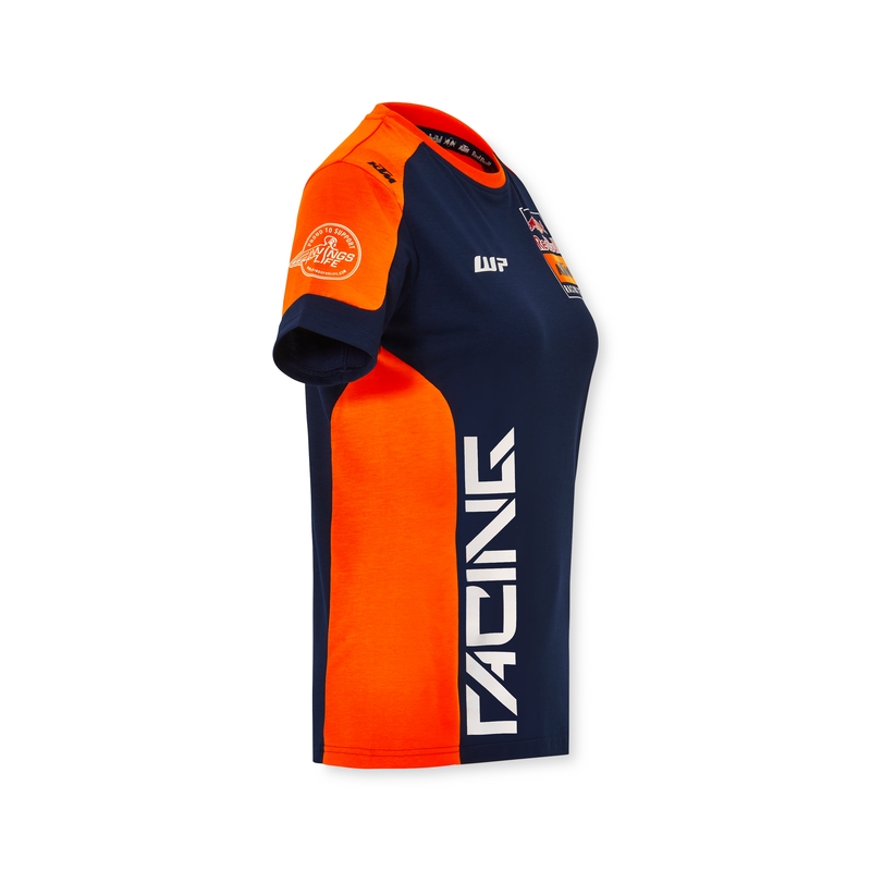 Moteriški KTM Replica Team marškinėliai mėlynai oranžiniai