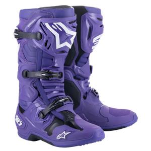 Alpinestars Tech 10 motociklininko batai violetinė-juoda-balta