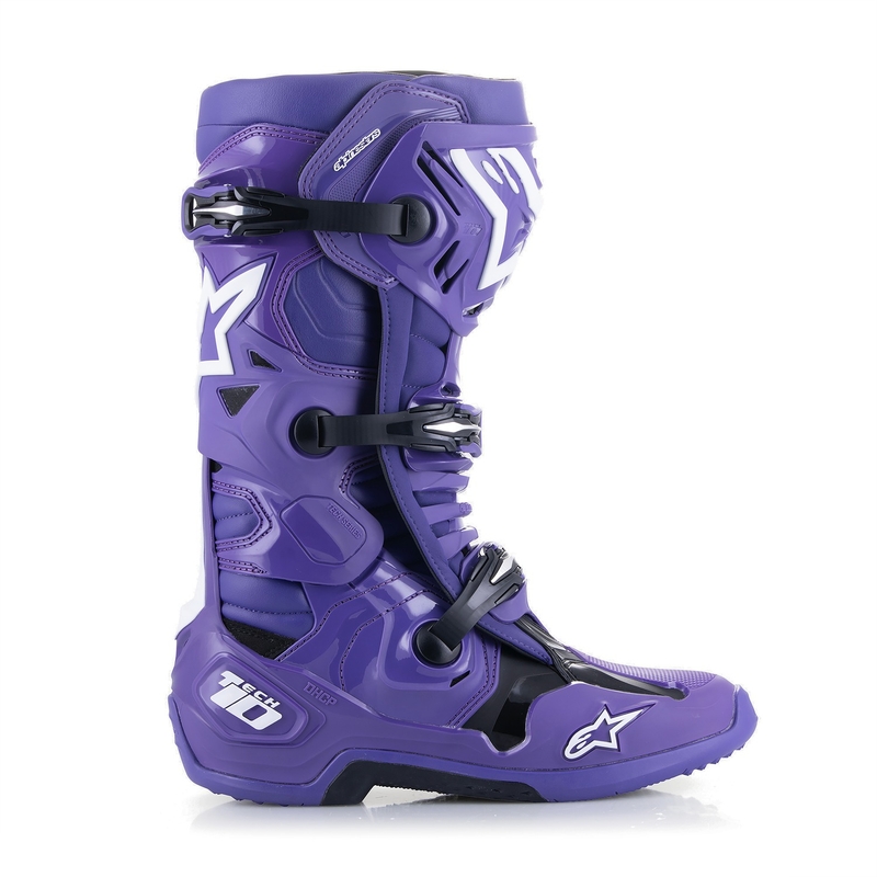 Alpinestars Tech 10 motociklininko batai violetinė-juoda-balta