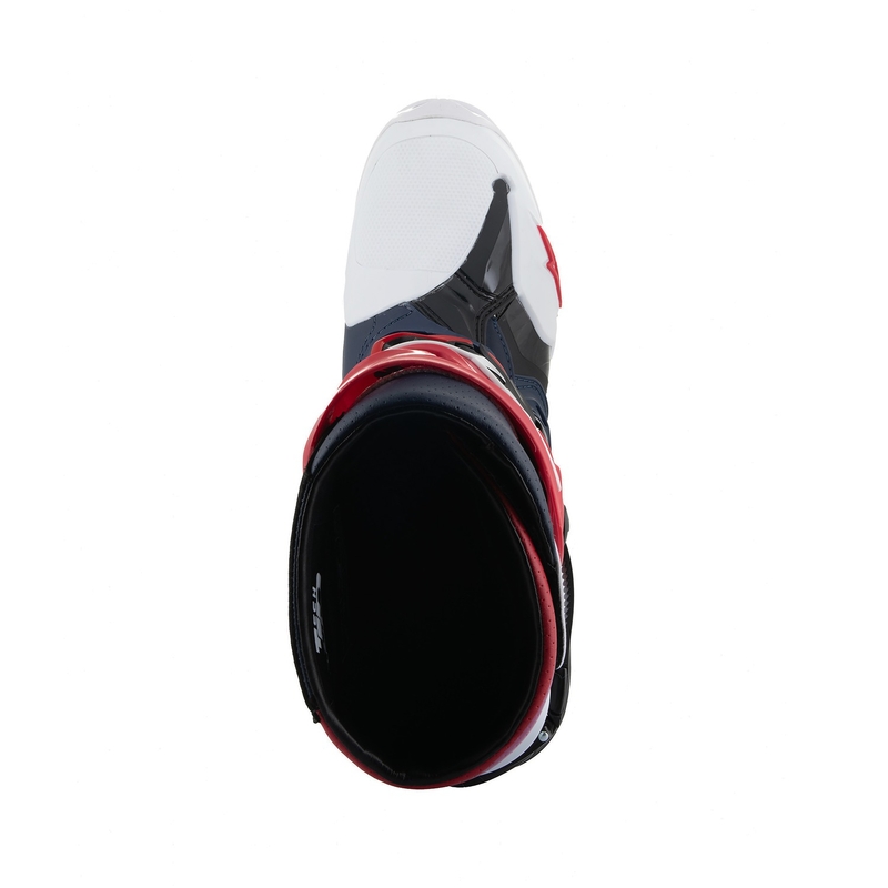"Alpinestars Tech 10 Supervented" perforuoti tamsiai mėlyni-balti-raudoni-violetiniai motociklininko batai