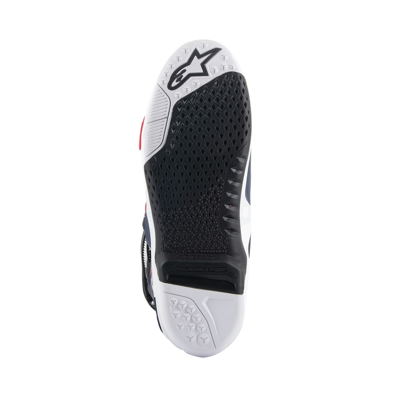 "Alpinestars Tech 10 Supervented" perforuoti tamsiai mėlyni-balti-raudoni-violetiniai motociklininko batai
