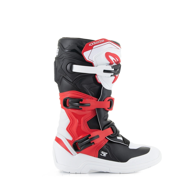 Alpinestars Tech 3S Youth White and Red motociklininko batai vaikams