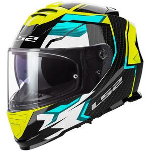 LS2 FF800 Storm II Tracker juodas-fluo geltonas integralus motociklininko šalmas
