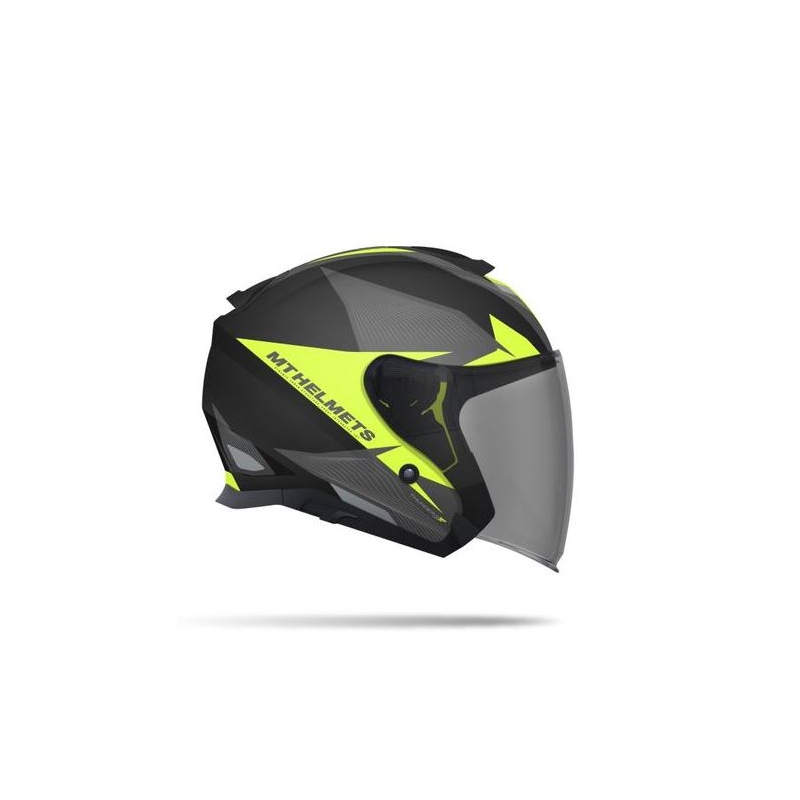 Přilba na motorku otevřená MT Thunder SV Jet Wing černá matná-fluo žlutá výprodej