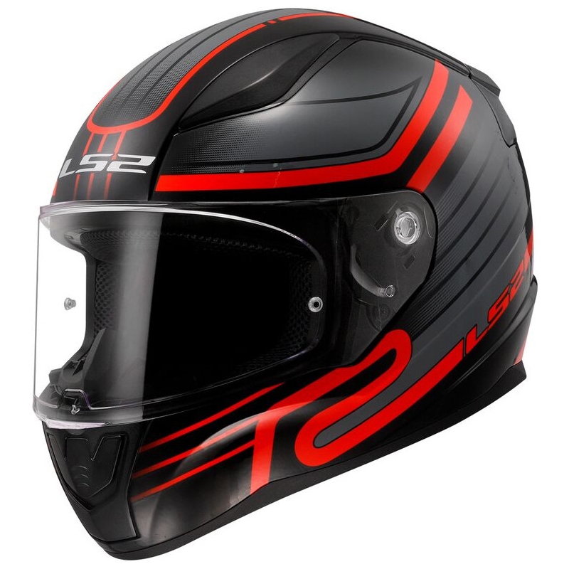 Integruotas motociklininko šalmas LS2 FF353 RAPID II Circuit juodas-raudonas blizgus
