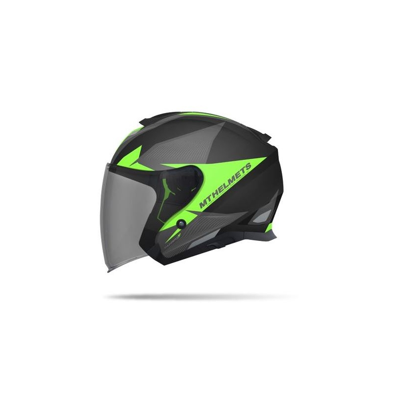 Přilba na motorku otevřená MT Thunder SV Jet Wing černá matná-fluo zelená
