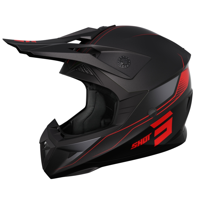Motokrosová helma na motorku Shot Pulse Edge červená matná