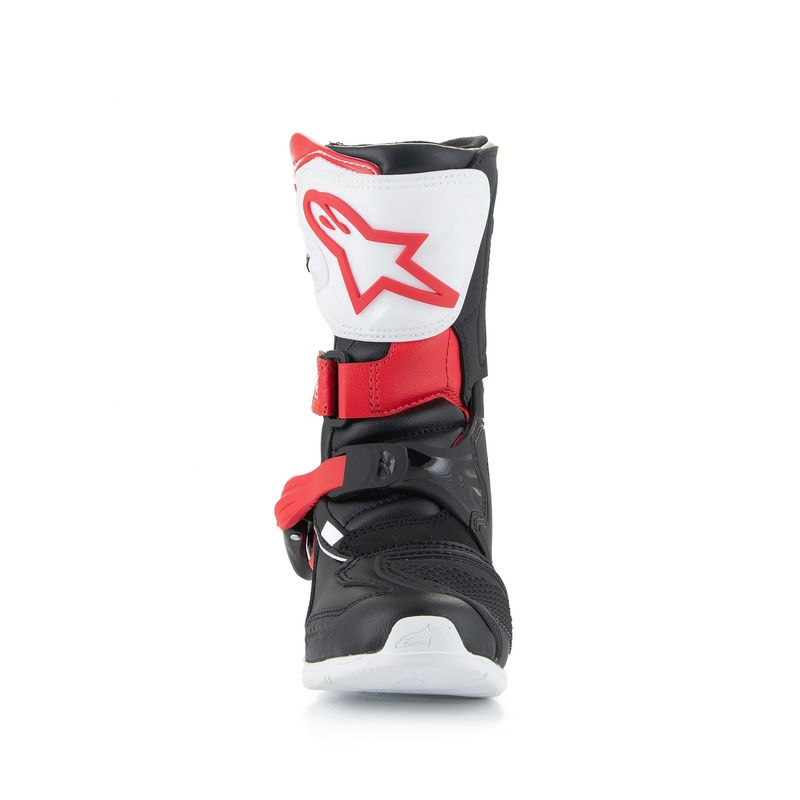 "Alpinestars Tech 3S Kids" juodos, baltos ir raudonos spalvų motociklininkų batai