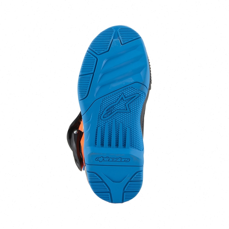 Alpinestars Tech 3S Kids fluo oranžiniai-mėlyni-fluo geltoni-juodi-juodi motociklininko batai